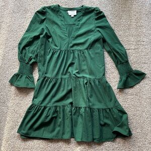 Hunter Green Crepe Callahan Dress from Tuckernuck